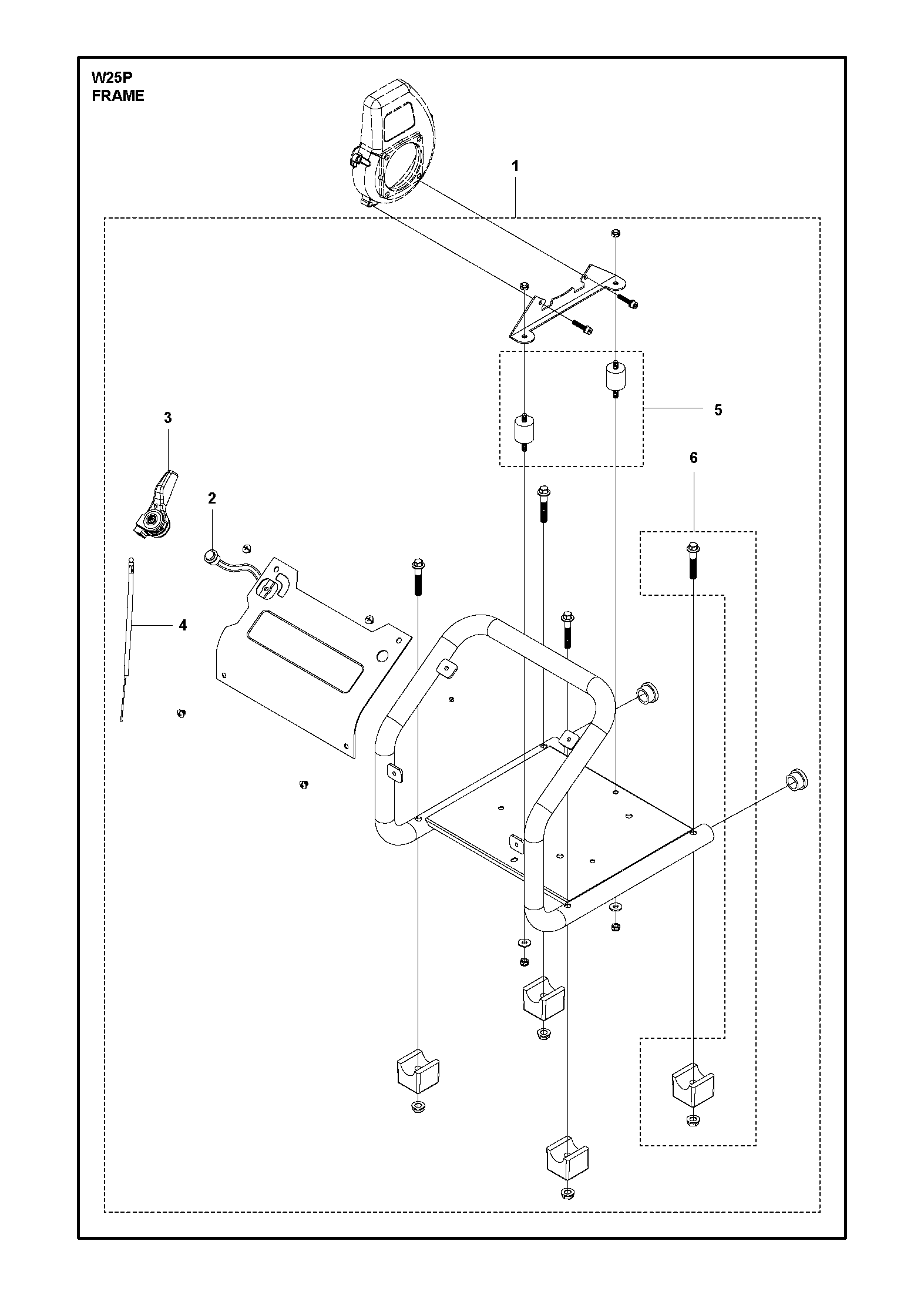 Despiece de BASTIDOR — Motobomba W25P