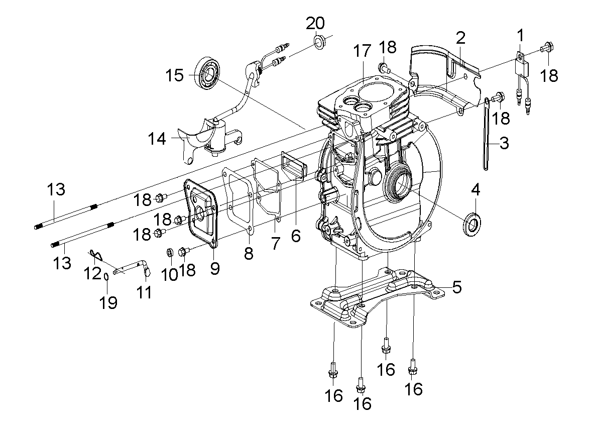 Despiece de CARTER — Motobomba W40P