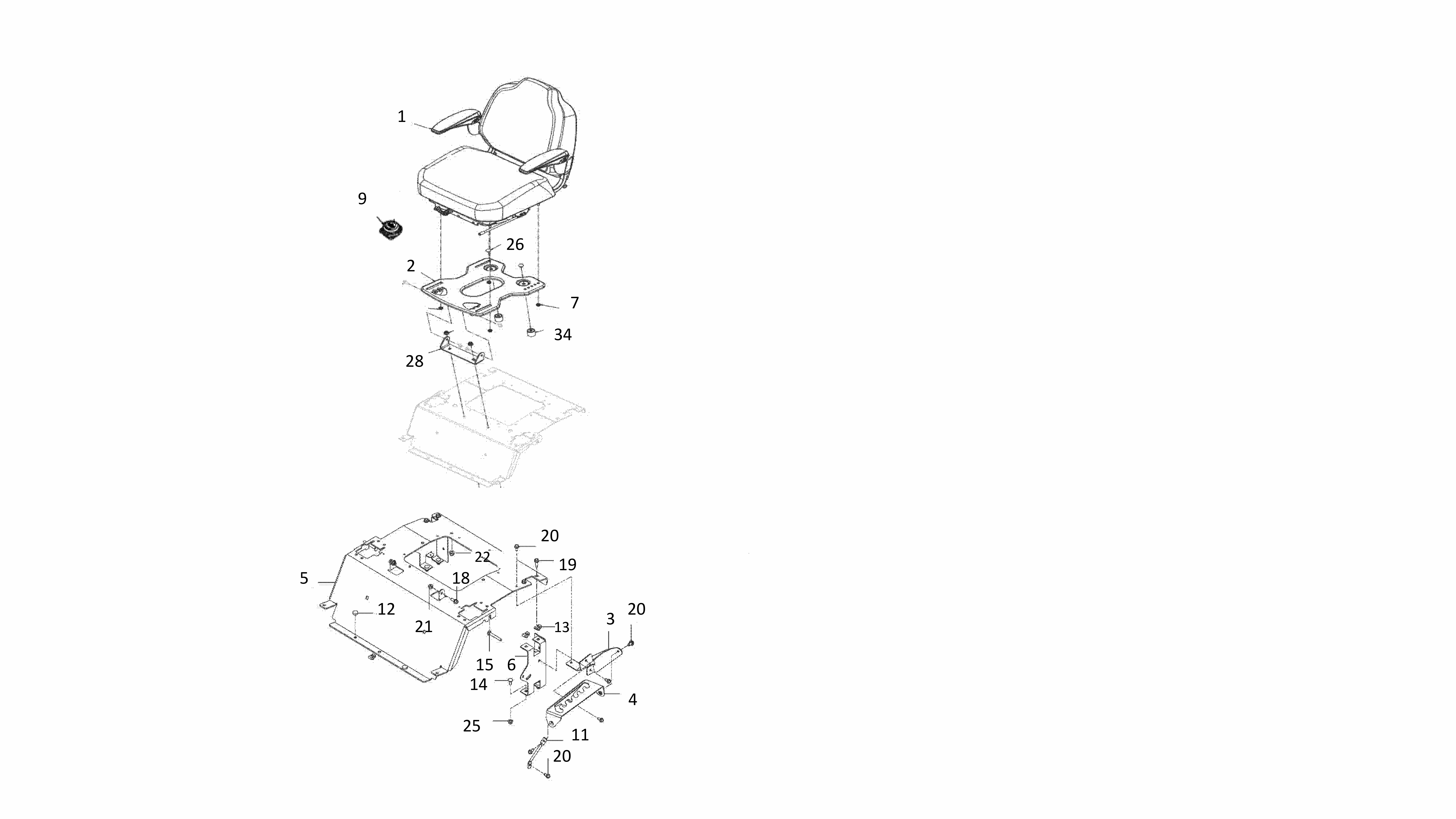 Despiece de ASIENTO — Radio cero Z254F